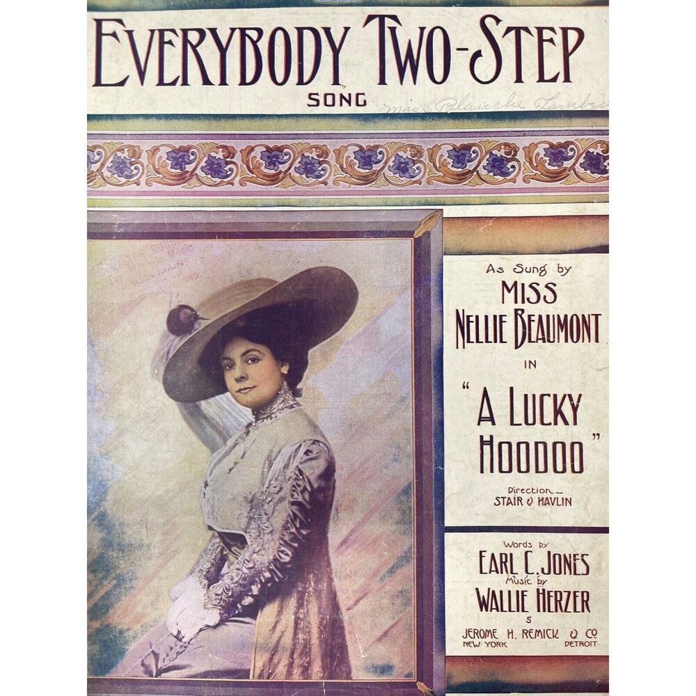 1912 Everybody Two Step Sheet Music Earl C Jones Wallie Herzer‎ A Lucky Hoodoo